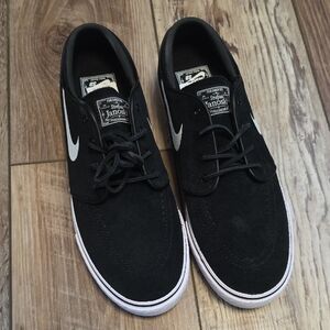 Nike Stefan Janoski Black and White Suede Sneakers